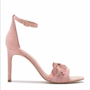 Joie Abigail Ruffled Suede High Heel Sandals 39.5